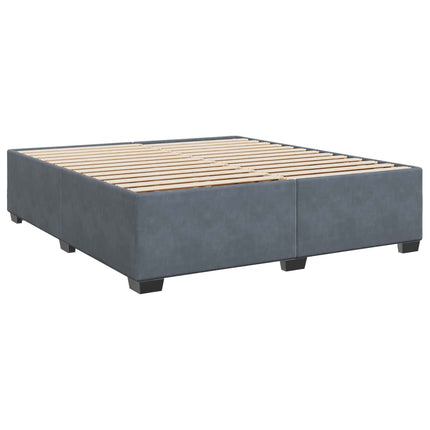 Boxmadras med topmadras Mørkegrå 200 x 200 cm Fløjl