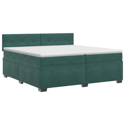 Boxmadras med topmadras Mørkegrøn 200 x 200 cm Fløjl