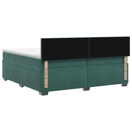 Boxmadras med topmadras Mørkegrøn 200 x 200 cm Fløjl