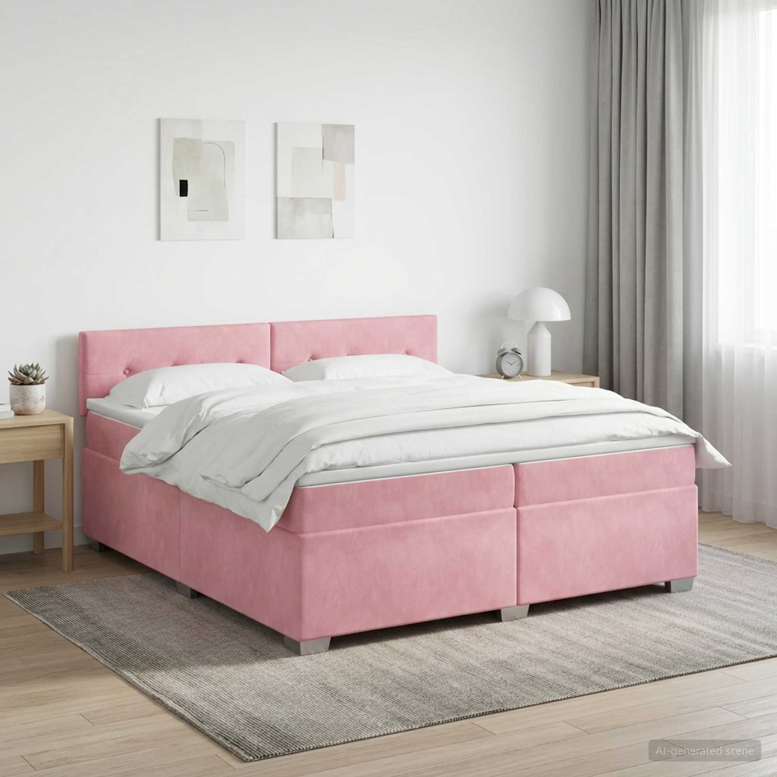 Boxmadras med topmadras Lyserd 200 x 200 cm Fljl