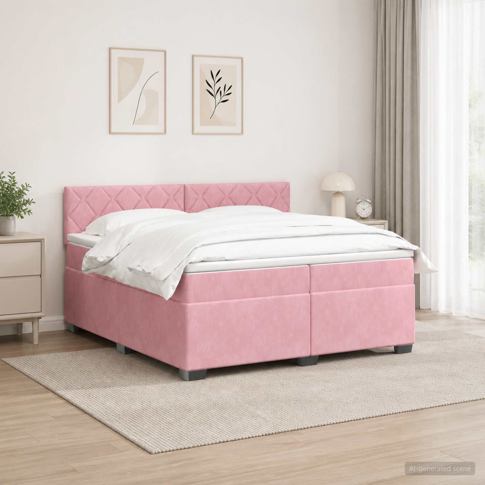 Boxmadras med topmadras Lyserd 200 x 200 cm Fljl