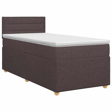 Boxmadras med topmadras Mørk Brun 90 x 190 cm Stof