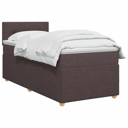Boxmadras med topmadras Mørk Brun 90 x 190 cm Stof