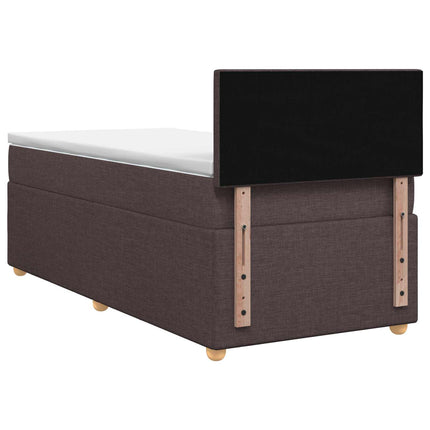 Boxmadras med topmadras Mørk Brun 90 x 190 cm Stof