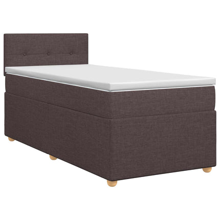 Boxmadras med topmadras Mørk Brun 90 x 200 cm Stof