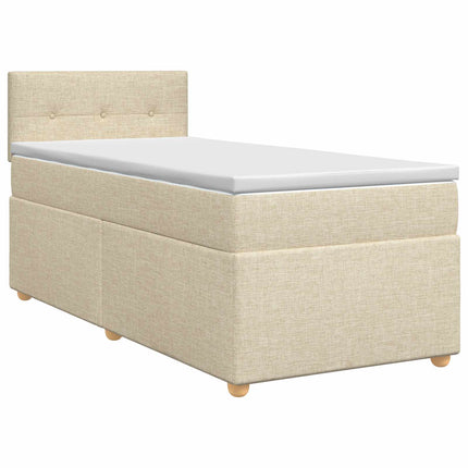 Boxmadras med topmadras Cremefarvet 90 x 200 cm Stof