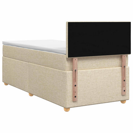 Boxmadras med topmadras Cremefarvet 90 x 200 cm Stof