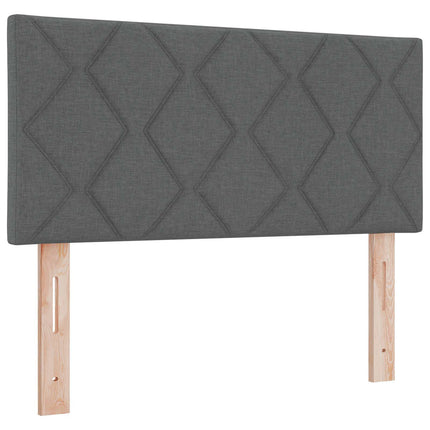 Boxmadras med topmadras Mørkegrå 90 x 200 cm Stof