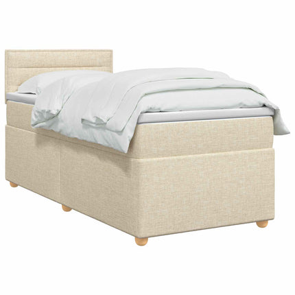Boxmadras med topmadras Cremefarvet 100 x 200 cm Stof