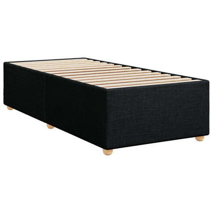 Boxmadras med topmadras med hovedgærde Sort 100 x 200 cm Stof