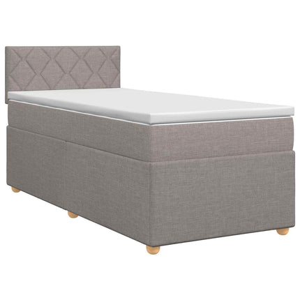 Boxmadras med topmadras Gråbrun 100 x 200 cm Stof