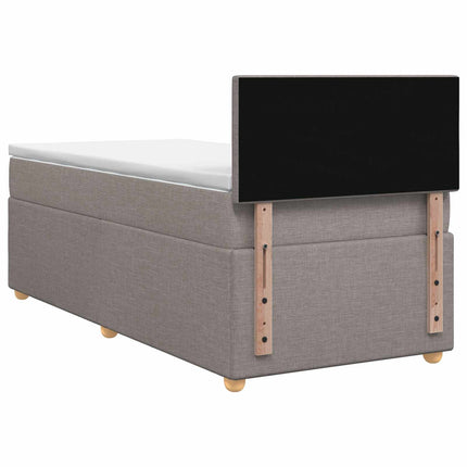 Boxmadras med topmadras Gråbrun 100 x 200 cm Stof