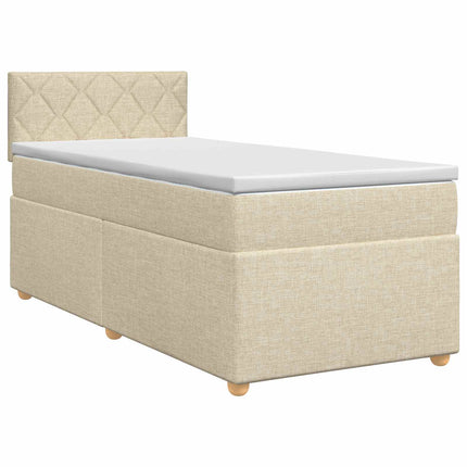 Boxmadras med topmadras Cremefarvet 100 x 200 cm Stof
