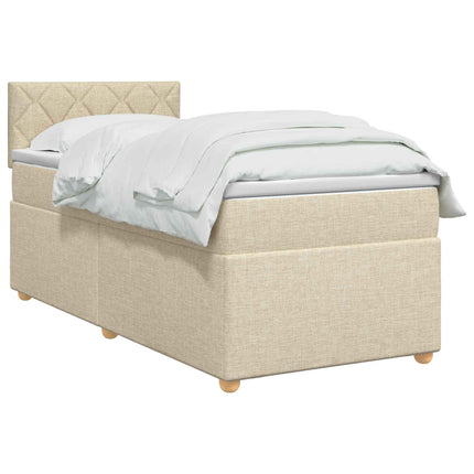 Boxmadras med topmadras Cremefarvet 100 x 200 cm Stof