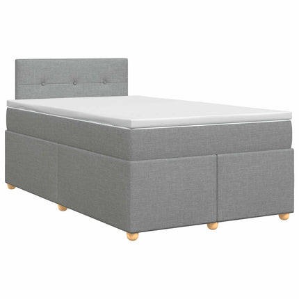 Boxmadras med topmadras Lysegrå 120 x 190 cm Stof