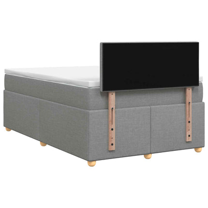 Boxmadras med topmadras Lysegrå 120 x 190 cm Stof