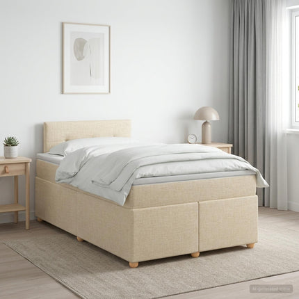 Boxmadras med topmadras Cremefarvet 120 x 190 cm Stof