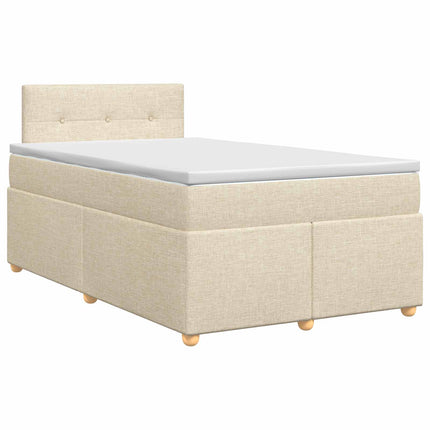 Boxmadras med topmadras Cremefarvet 120 x 190 cm Stof