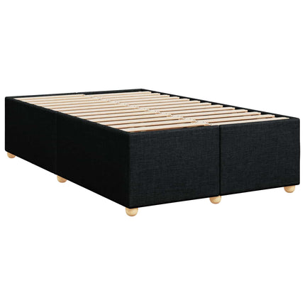 Boxmadras med topmadras med hovedgærde Sort 120 x 190 cm Stof