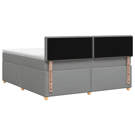 Boxmadras med topmadras Lysegrå 140 x 200 cm Stof