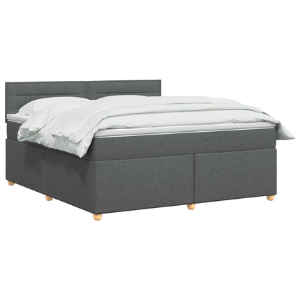 Boxmadras med topmadras Mørkegrå 140 x 200 cm Stof