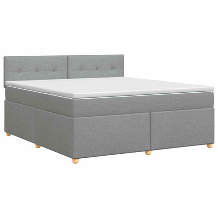 Boxmadras med topmadras Lysegrå 140 x 200 cm Stof