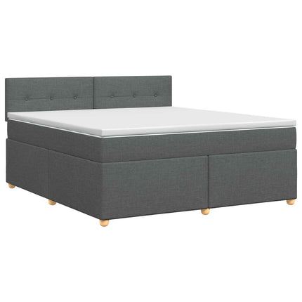 Boxmadras med topmadras Mørkegrå 140 x 200 cm Stof