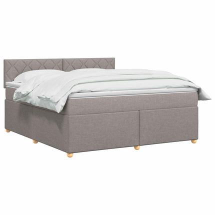 Boxmadras med topmadras Gråbrun 140 x 200 cm Stof