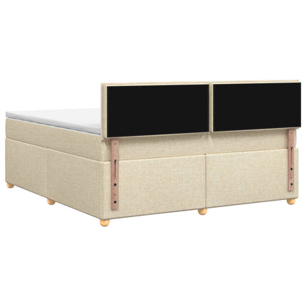 Boxmadras med topmadras Cremefarvet 160 x 200 cm Stof