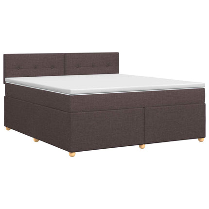 Boxmadras med topmadras Mørk Brun 160 x 200 cm Stof