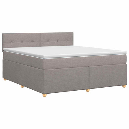 Boxmadras med topmadras Gråbrun 160 x 200 cm Stof