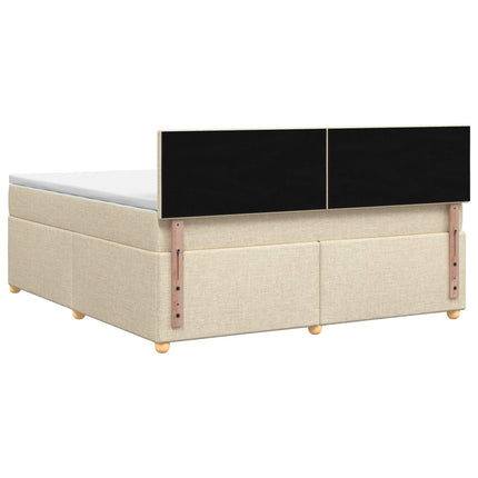 Boxmadras med topmadras Cremefarvet 160 x 200 cm Stof