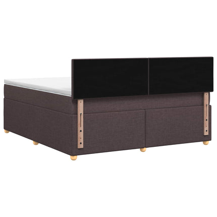 Boxmadras med topmadras Mørk Brun 160 x 200 cm Stof
