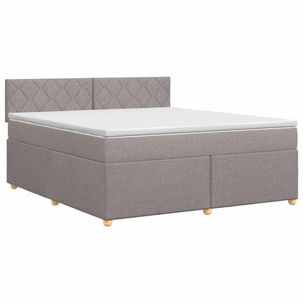 Boxmadras med topmadras Gråbrun 160 x 200 cm Stof