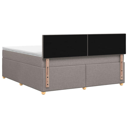 Boxmadras med topmadras Gråbrun 180 x 200 cm Stof