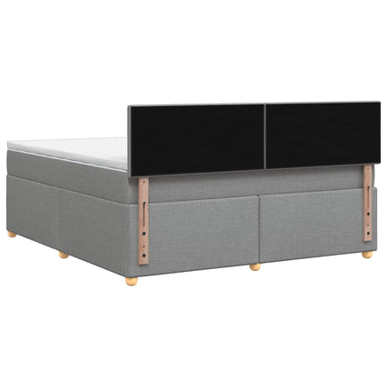 Boxmadras med topmadras Lysegrå 180 x 200 cm Stof