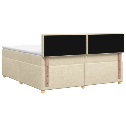 Boxmadras med topmadras Cremefarvet 200 x 200 cm Stof
