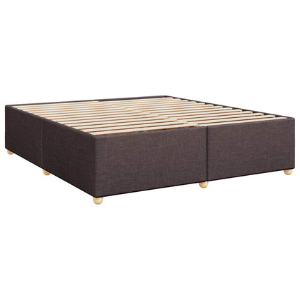 Boxmadras med topmadras Mørk Brun 200 x 200 cm Stof