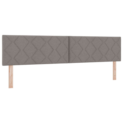 Boxmadras med topmadras Gråbrun 200 x 200 cm Stof