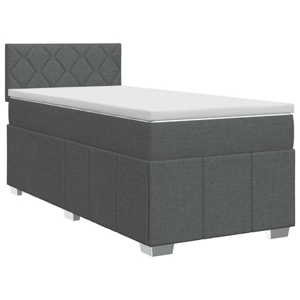 Boxmadras med topmadras Mørkegrå 80 x 200 cm Stof