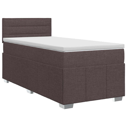 Boxmadras med topmadras Mørk Brun 90 x 200 cm Stof