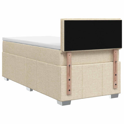 Boxmadras med topmadras Cremefarvet 90 x 200 cm Stof