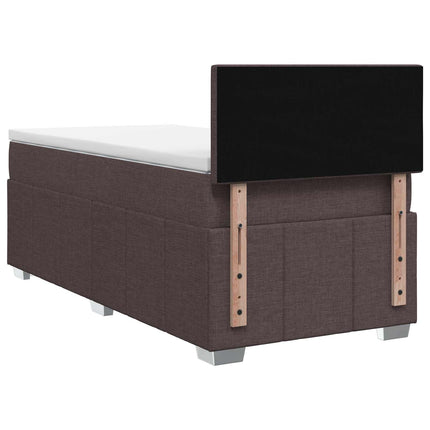 Boxmadras med topmadras Mørk Brun 90 x 200 cm Stof