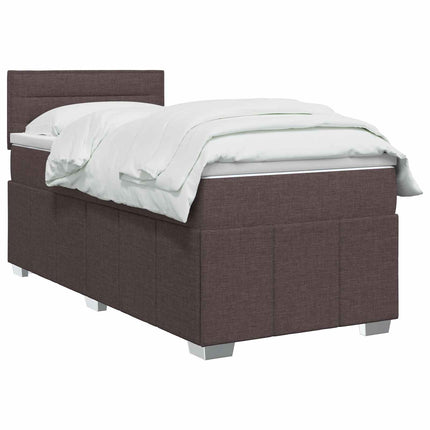 Boxmadras med topmadras Mørk Brun 100 x 200 cm Stof