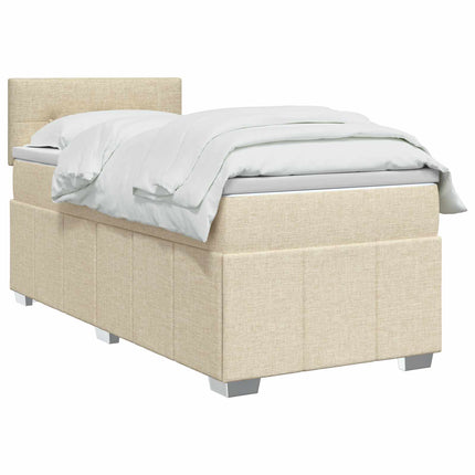 Boxmadras med topmadras Cremefarvet 100 x 200 cm Stof