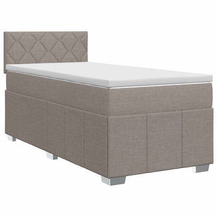 Boxmadras med topmadras Gråbrun 100 x 200 cm Stof