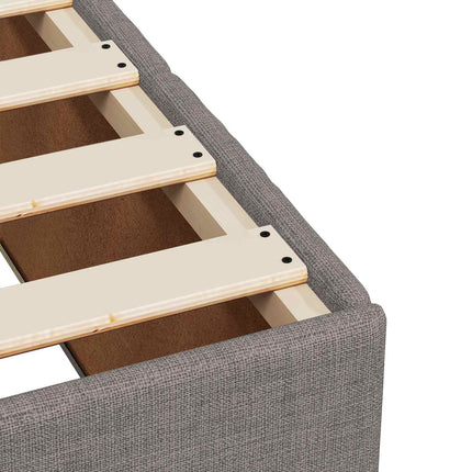 Boxmadras med topmadras Gråbrun 120 x 190 cm Stof