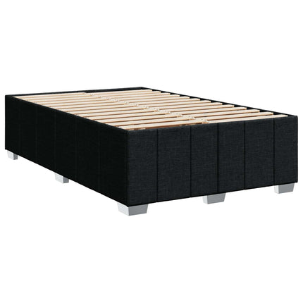 Boxmadras med topmadras med hovedgærde Sort 120 x 200 cm Stof