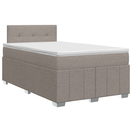 Boxmadras med topmadras Gråbrun 120 x 200 cm Stof