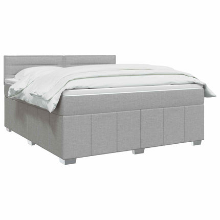 Boxmadras med topmadras Lysegrå 140 x 190 cm Stof
